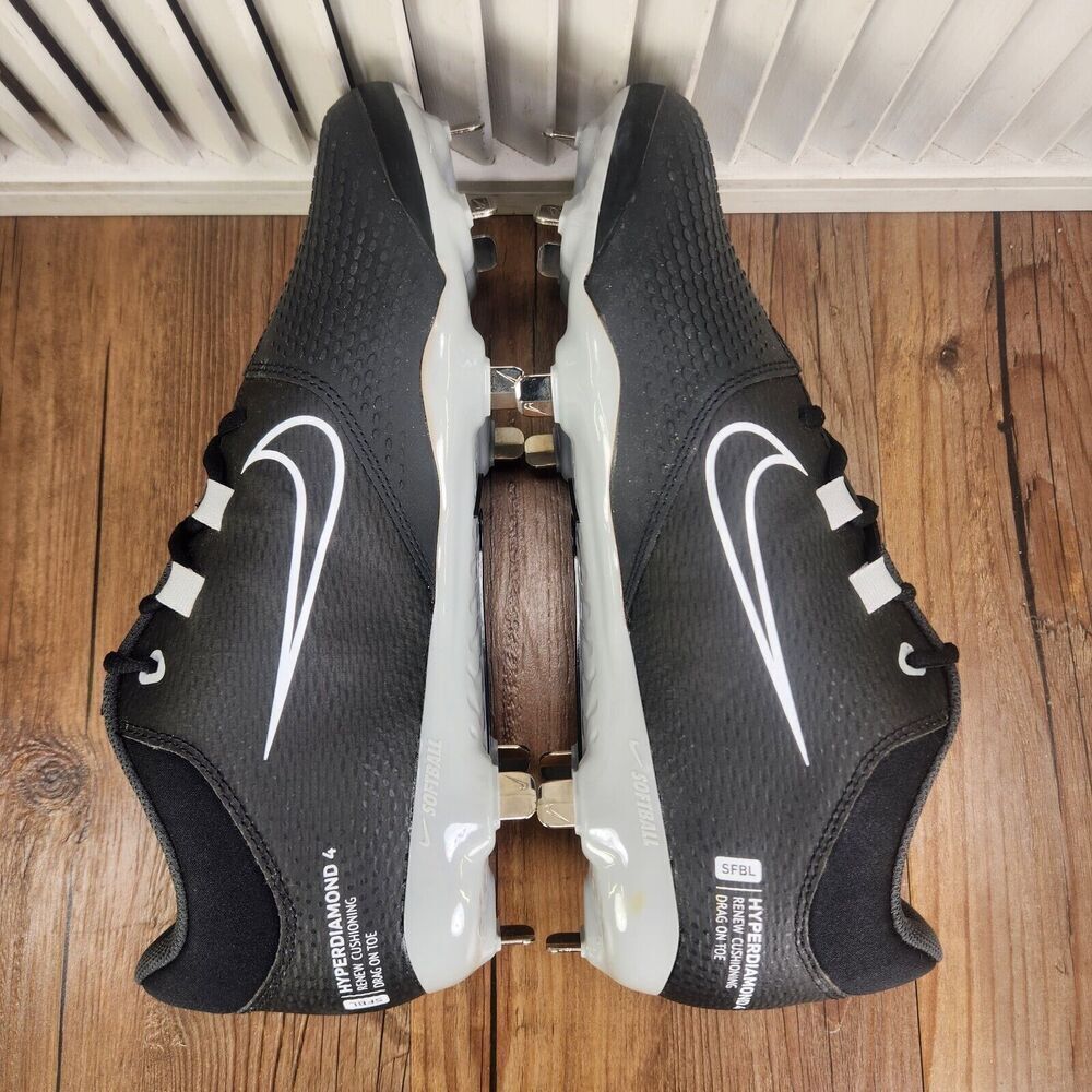 Nike Renew Hyperdiamond 4 Pro Metal Softball Cleats Women Sz 11 Black CZ5920-010 - Picture 5 of 10